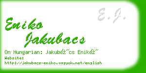 eniko jakubacs business card